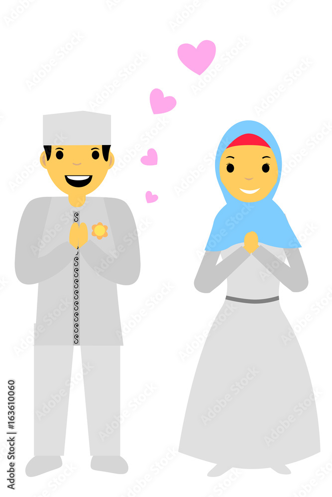 Bride Couple Muslim and Muslimah (Islam People) Bride Couple Muslim and Muslimah (Islam People)