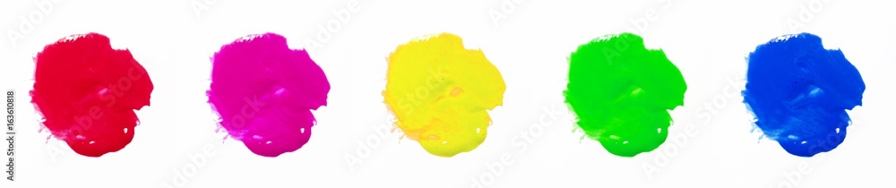 Watercolor circles, vibrant drops on white background Watercolor circles, vibrant drops on white background
