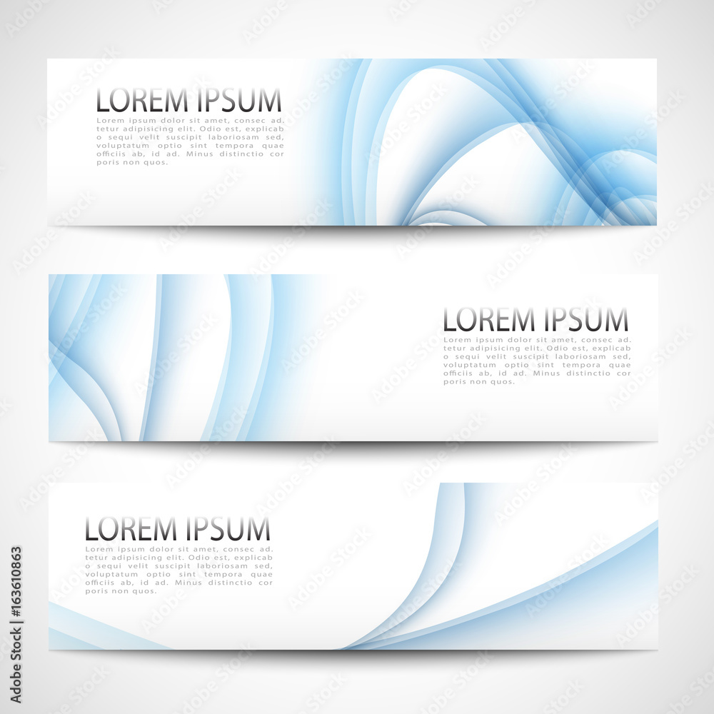 Fototapeta premium Abstract header blue wave white blue background vector design