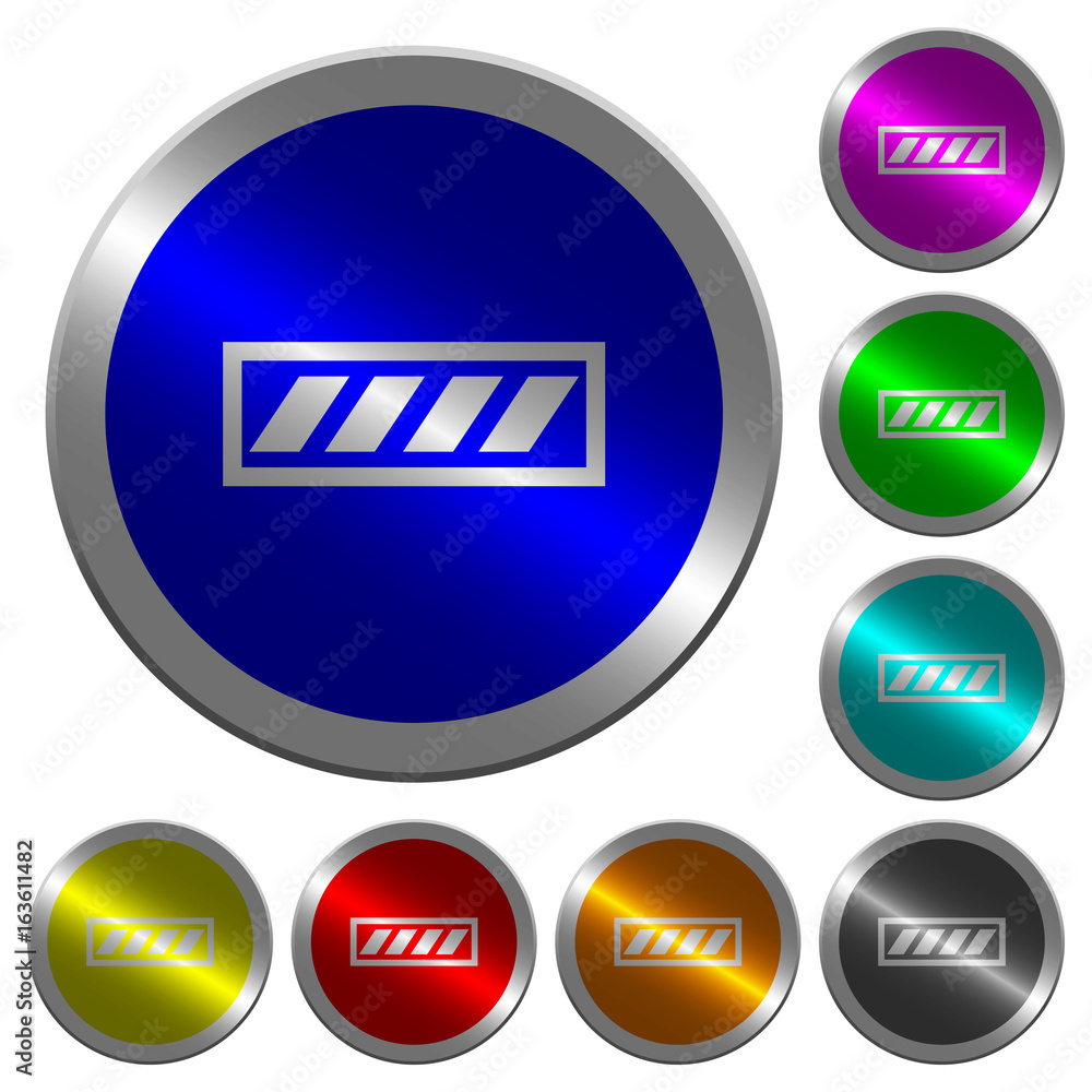 Progress bar luminous coin-like round color buttons Progress bar luminous coin-like round color buttons