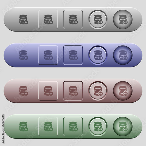 Database macro fast backward icons on horizontal menu bars