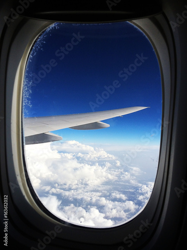 View from an airliner high above the clouds