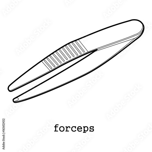 Surgical forceps icon outline