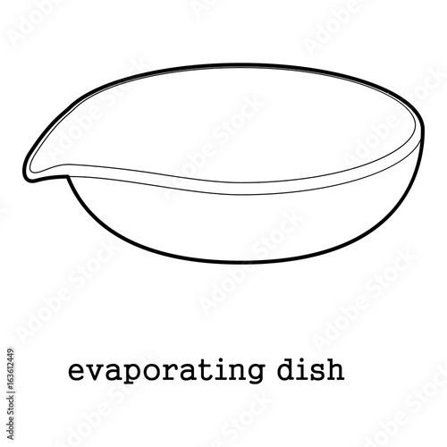 Evaporating dish icon outline