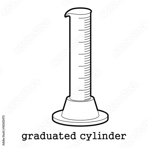 Graduated cylinder icon outline