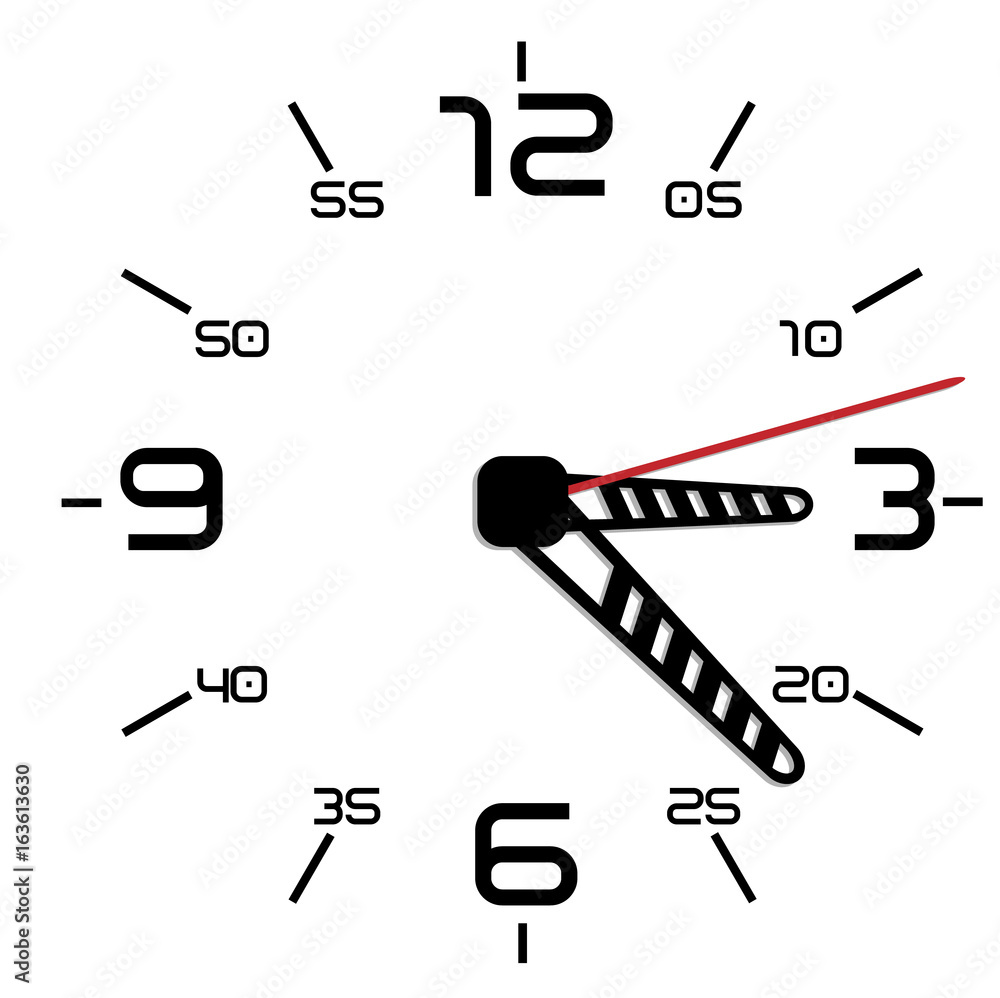 Simple black and white twentieth edition clock Simple black and white twentieth edition clock