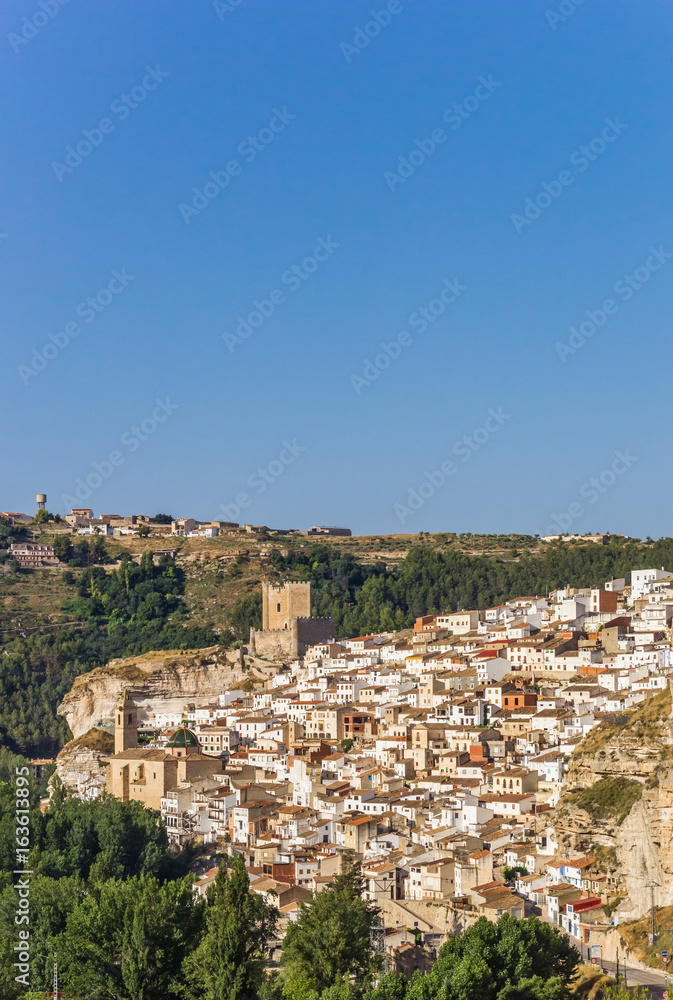 View over white houses of Alcala del Jucar