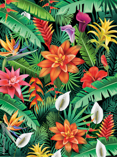 Background from tropical flowers