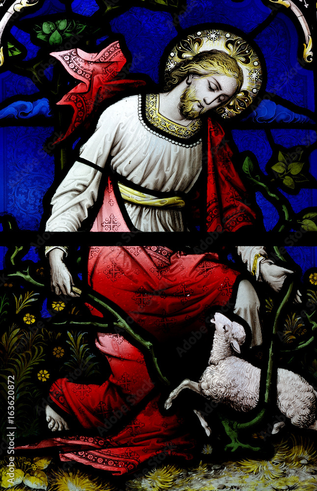 Jesus Christ the Good Shepherd (stained glass)