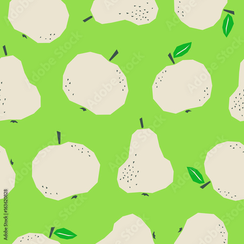 seamless pattern with apples and pears