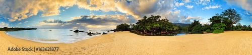 Beautiful 360 degree panorama at the beach of Masoala national park, Madagascar