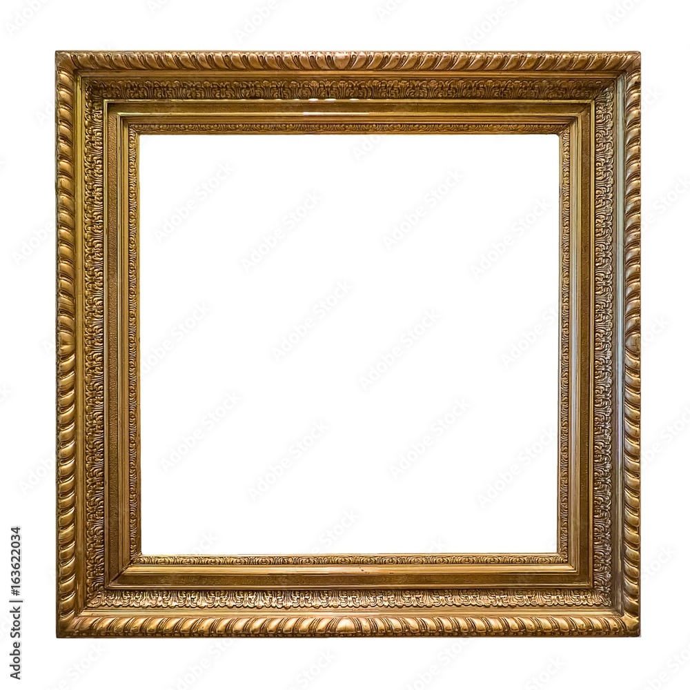 Fototapeta premium Gold square frame for pictures, mirrors or photos