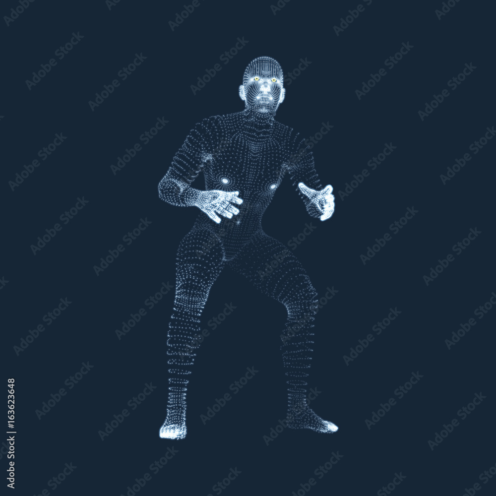 3D Model of Man. Human Body. Design Element. Vector Illustration. 3D Model of Man. Human Body. Design Element. Vector Illustration.