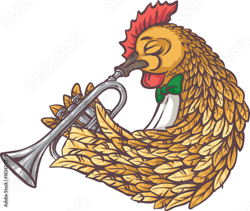 Rooster with Trumpet