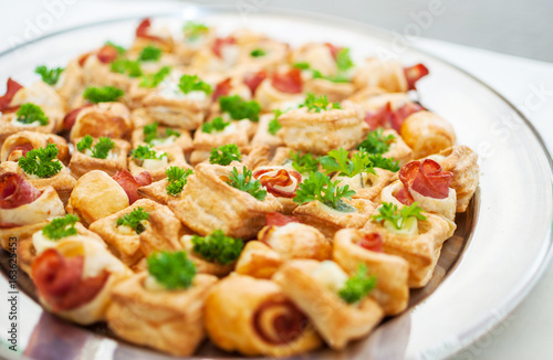 Delicacies and snacks at a buffet or Banquet. Catering.