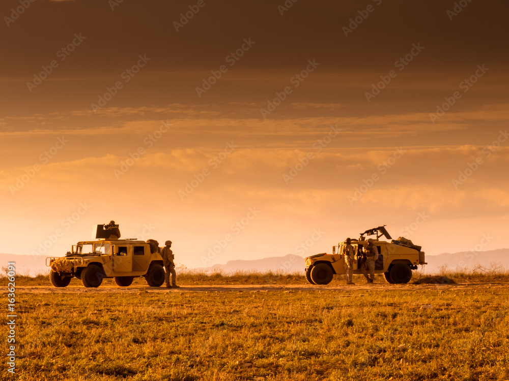 Fototapeta premium Marine patrol soldiers patrolling
