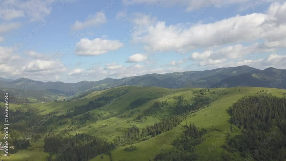 drone flies over the road in the Smoky mountains drone flies over the road in the Smoky mountains
