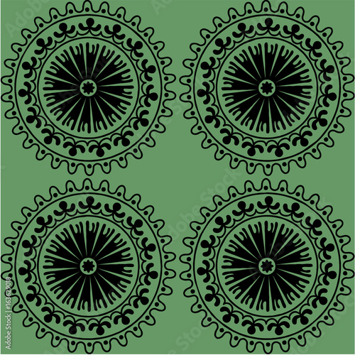 Ornamental pattern with colored background