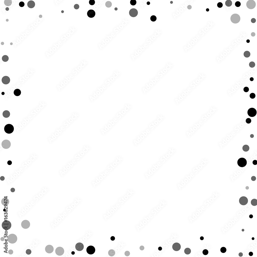 Random Dot Frame Random black dots. Chaotic frame with random black dots on white ...