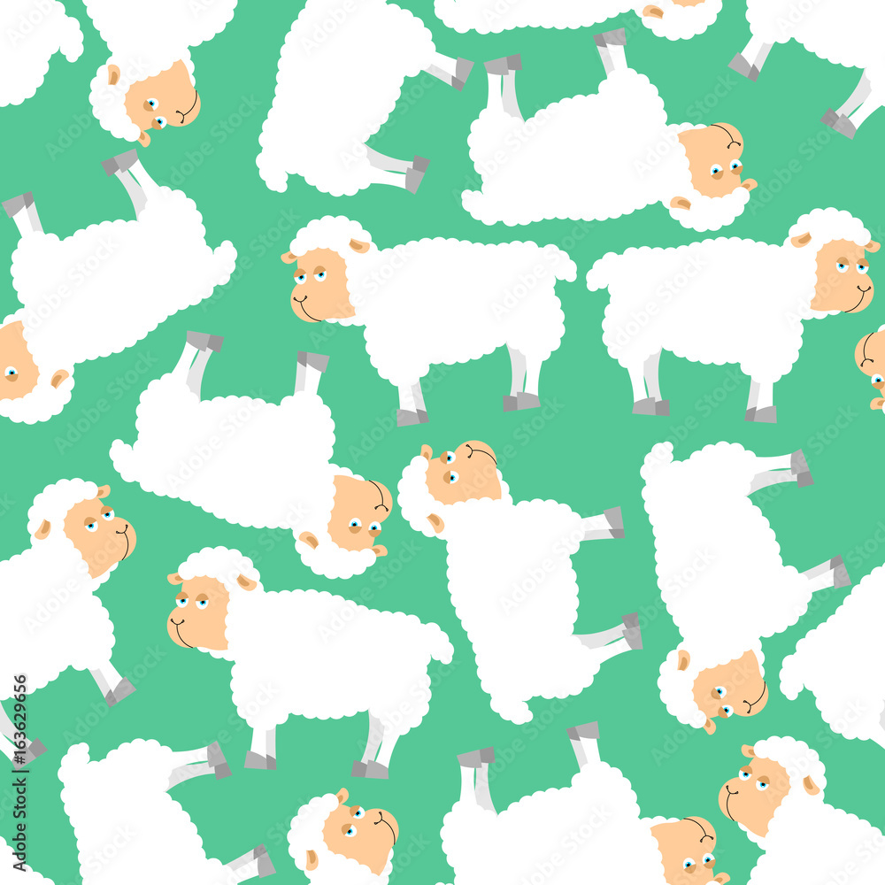 Sheep pattern. ewe ornament. Flock of sheeps. Farm animal background. Texture for baby cloth Sheep pattern. ewe ornament. Flock of sheeps. Farm animal background. Texture for baby cloth