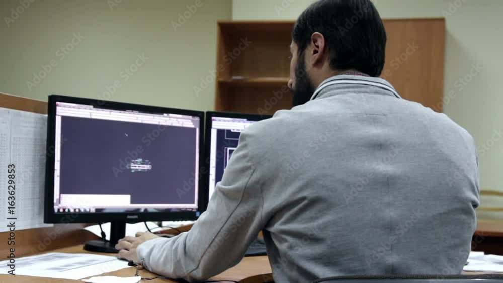 man work on PC in man work on PC in