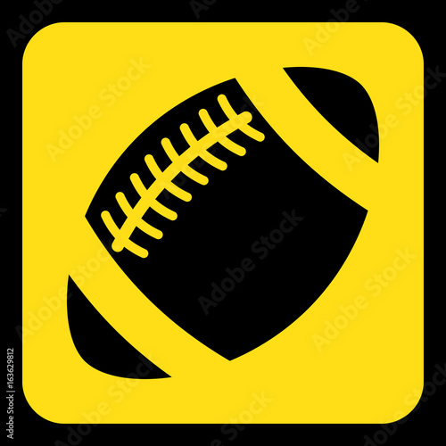 yellow, black sign - american football ball icon