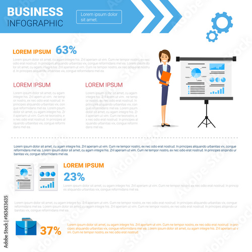 Business Infographics Set Copy Space For Presentation New Idea Project Concept Flat Vector Illustration