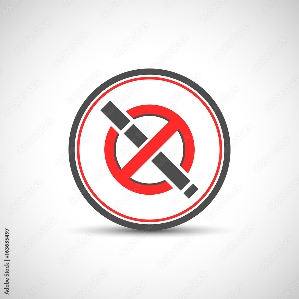 No smoking vector sign. Abstract icon of the warning of a smoking ban. No smoking vector sign. Abstract icon of the warning of a smoking ban.