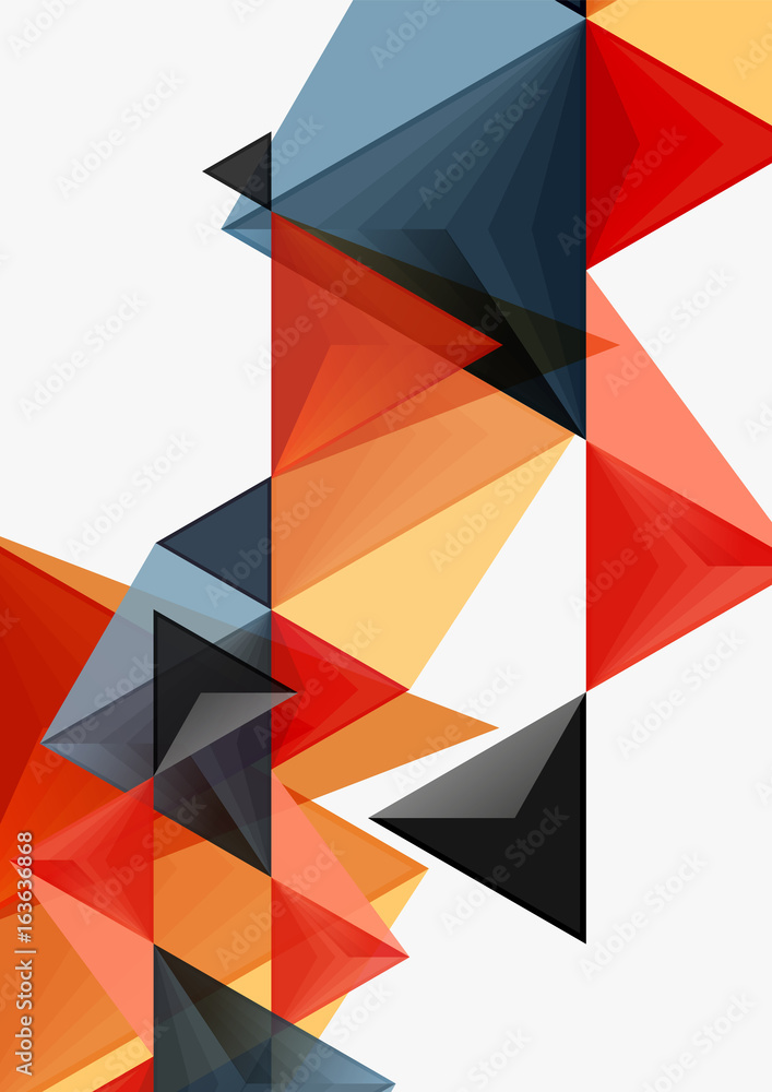 Triangular low poly vector a4 size geometric abstract template Triangular low poly vector a4 size geometric abstract template