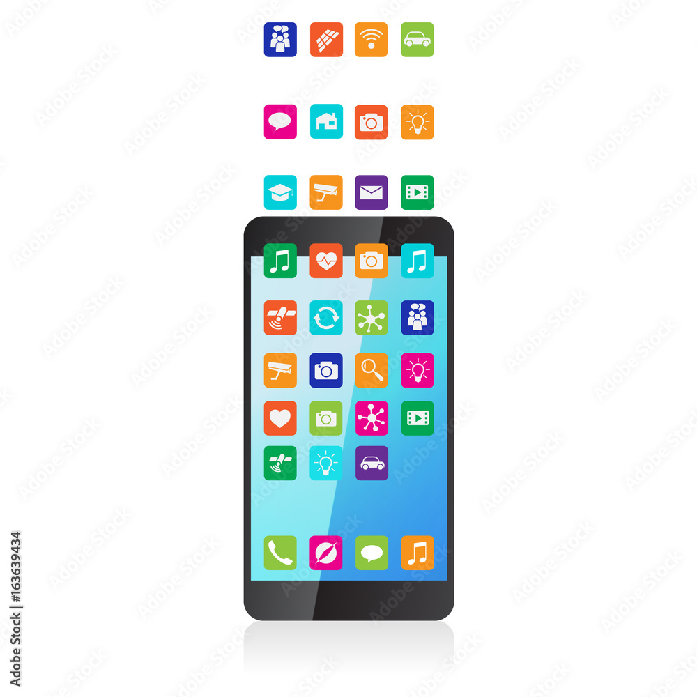 The application downloaded and installed to smartphone The application downloaded and installed to smartphone