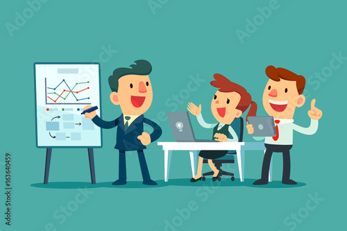 business team working together in office