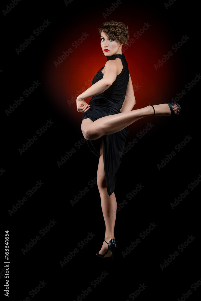 girl dancer in tango dress