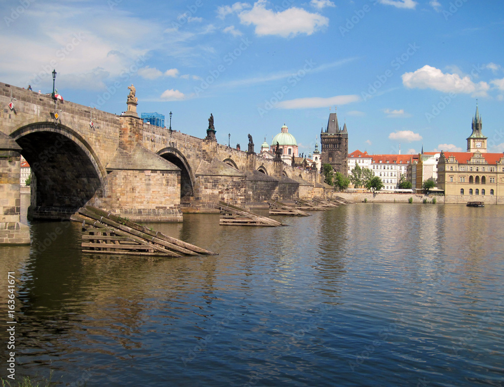 Charles Bridge in Prague, side view