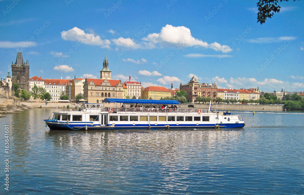 Ferry on the river Vltava, Prague