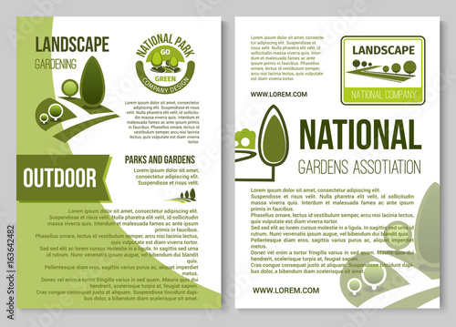 Landscape design and gardening poster template
