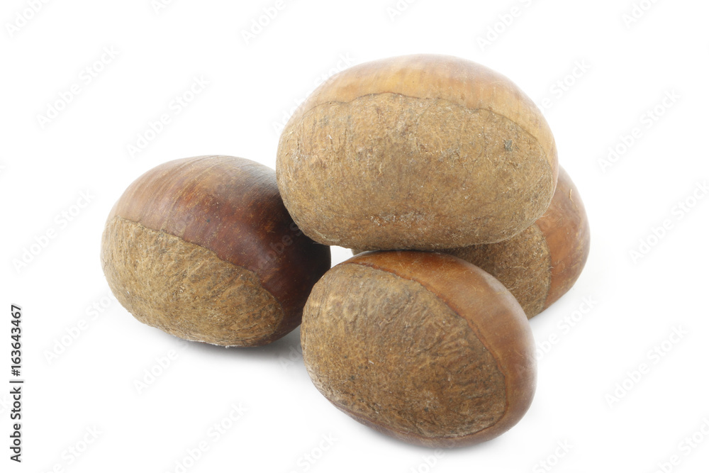 chestnuts isolated on white background chestnuts isolated on white background