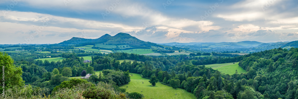 Fototapeta premium Scott's View looking to the Eildon Hills in the Scottish Borders. Scotland UK, Europe