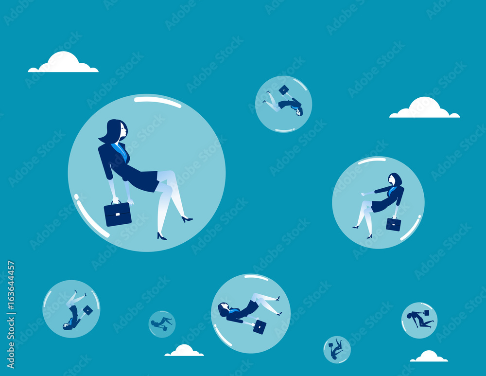 Business people inside of floating and bubbles. Concept business vector illustration. Business people inside of floating and bubbles. Concept business vector illustration.