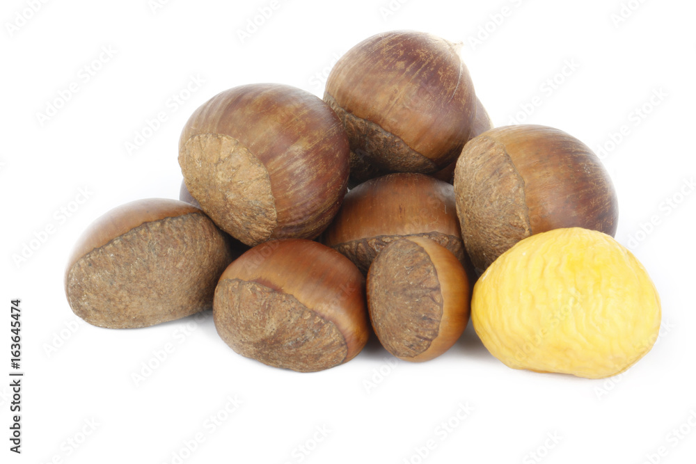 chestnuts isolated on white background chestnuts isolated on white background