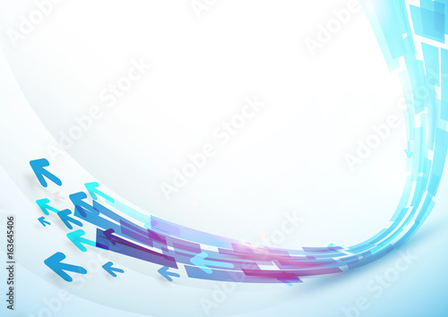 Abstract blue curve line shape background vector design
