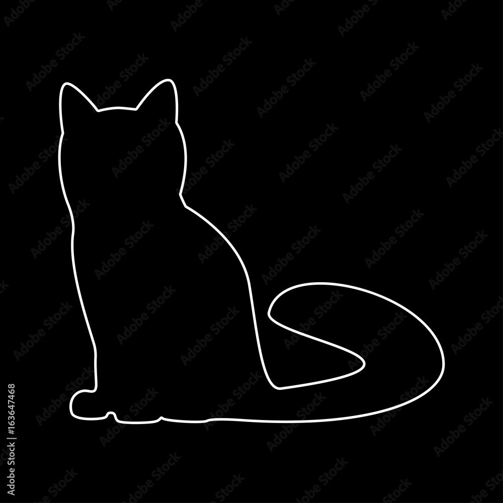 Cat the white path icon . Cat the white path icon .