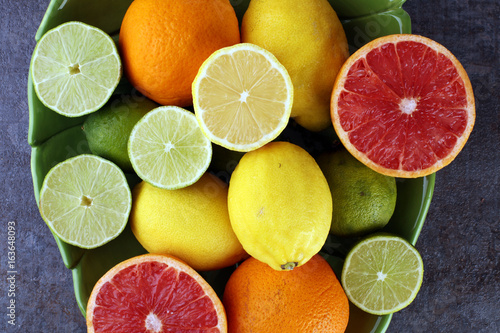 Fototapeta Naklejka Na Ścianę i Meble -  Citrus fruits (orange, lemon, grapefruit, mandarin, lime)
