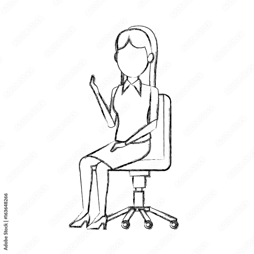 business woman sitting office chair people
