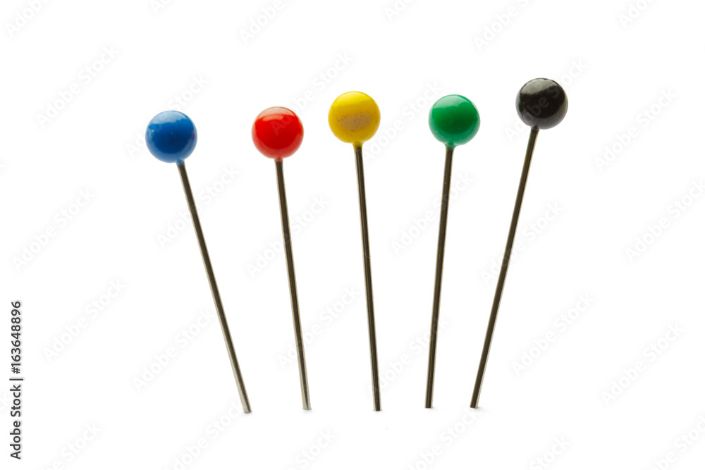 Push pins isolated on white background. Push pins isolated on white background.