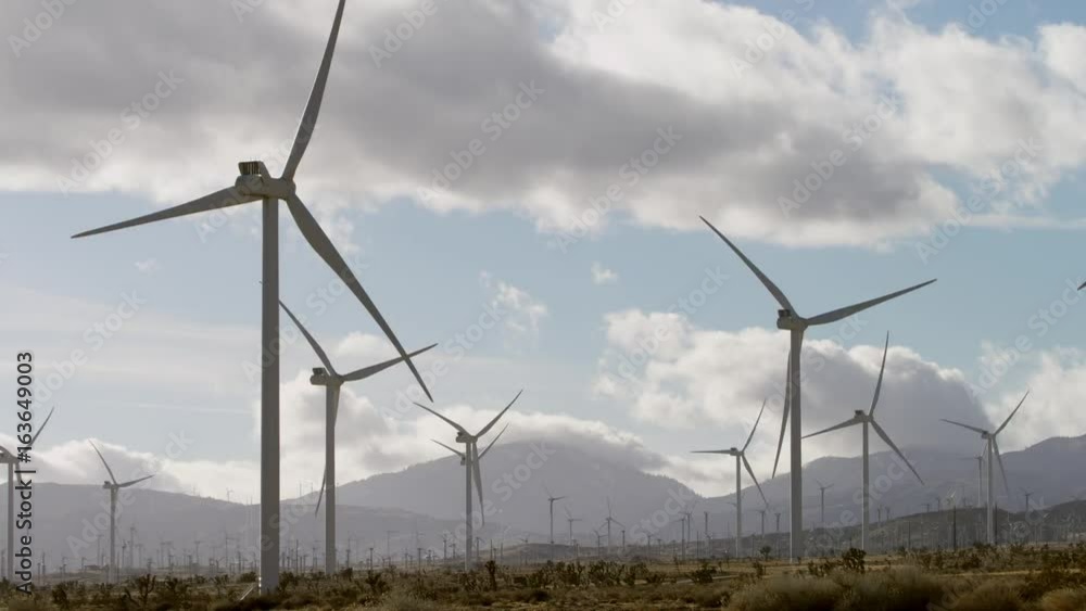 The accelerated close-up video of operating windmills The accelerated close-up video of operating windmills