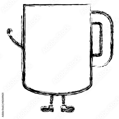 coffee mug kawai character vector illustration design