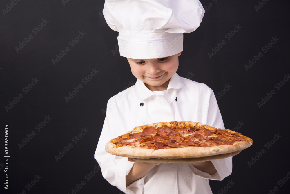 Chef cooked pizza Chef cooked pizza