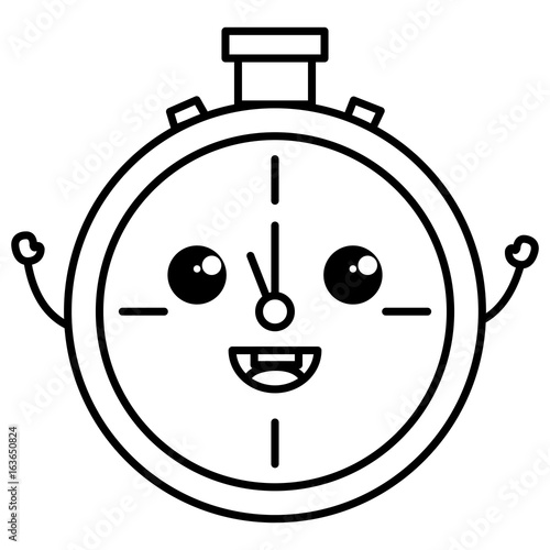 chronometer timer kawaii character vector illustration design