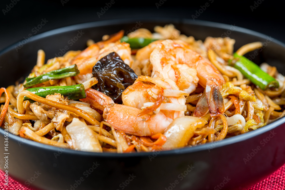 fried noodle asian food on the table fried noodle asian food on the table