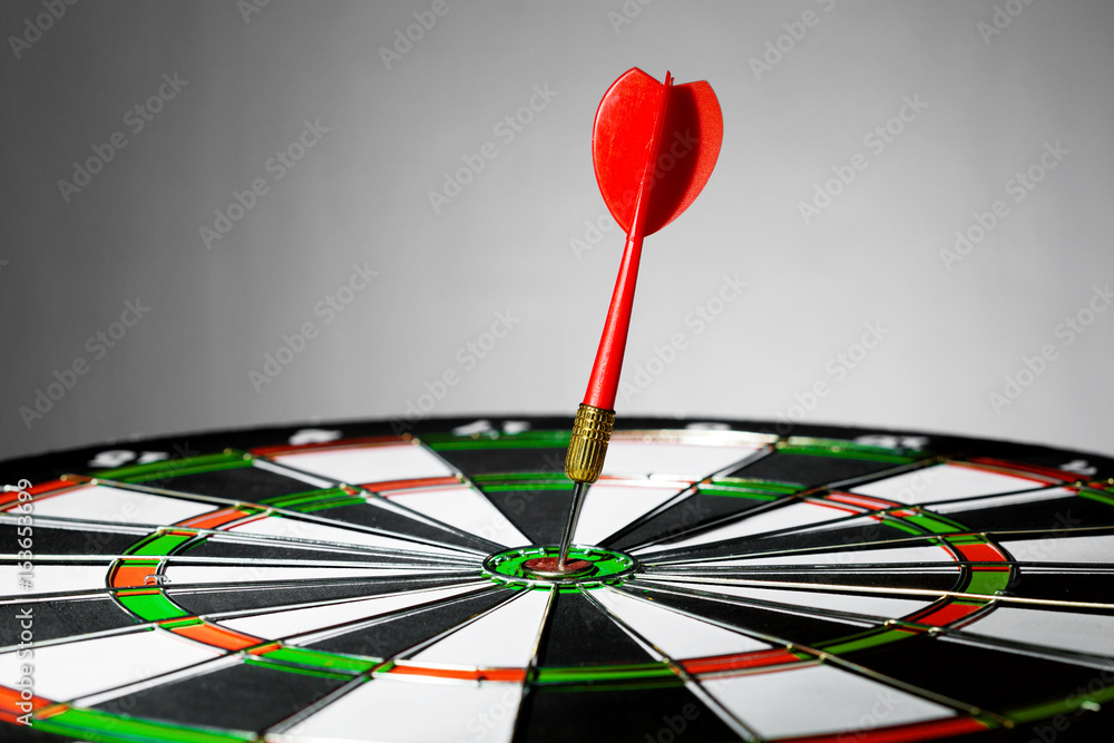 Fototapeta premium Success hitting target, aim goal achievement concept